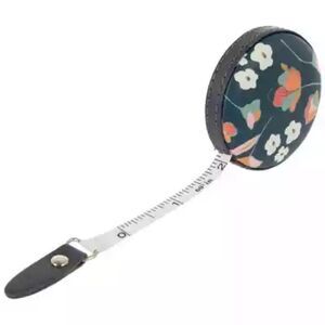 New 60” Floral Retractable Tape Measure - Navy and Coral